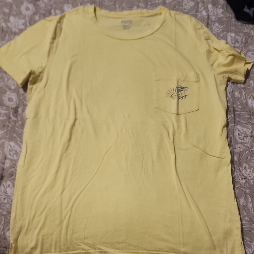 PINK Victoria's Secret Yellow Graphic Tee